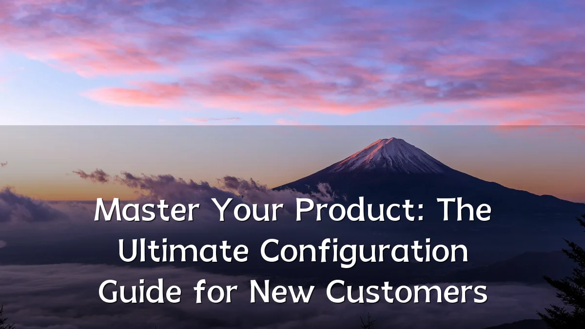 Master Your Product: The Ultimate Configuration Guide for New Customers